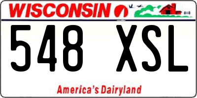 WI license plate 548XSL