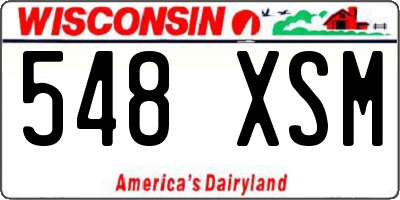 WI license plate 548XSM
