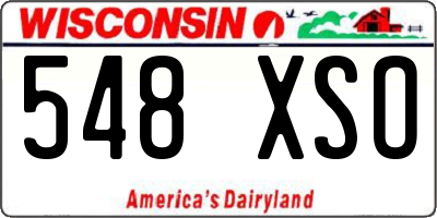 WI license plate 548XSO