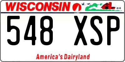 WI license plate 548XSP