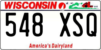 WI license plate 548XSQ