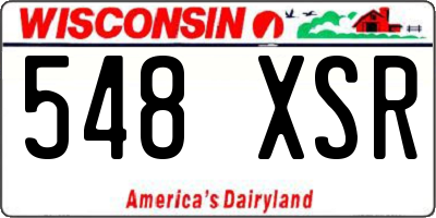 WI license plate 548XSR