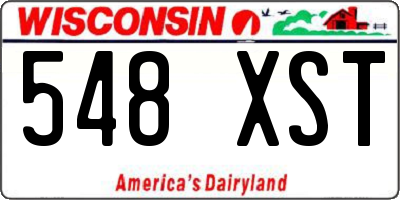 WI license plate 548XST