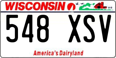 WI license plate 548XSV