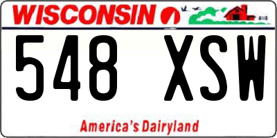 WI license plate 548XSW