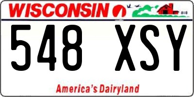 WI license plate 548XSY