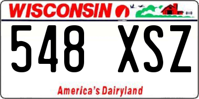WI license plate 548XSZ