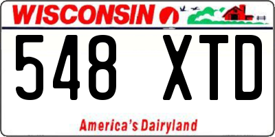 WI license plate 548XTD