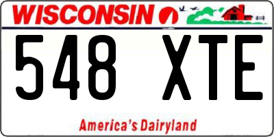 WI license plate 548XTE