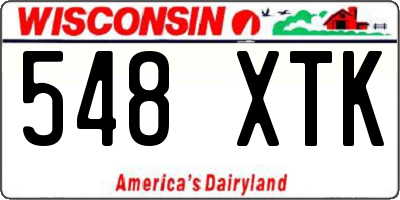 WI license plate 548XTK
