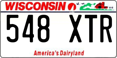WI license plate 548XTR