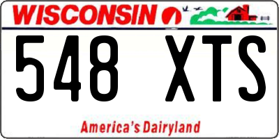WI license plate 548XTS