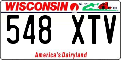 WI license plate 548XTV