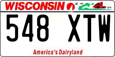 WI license plate 548XTW