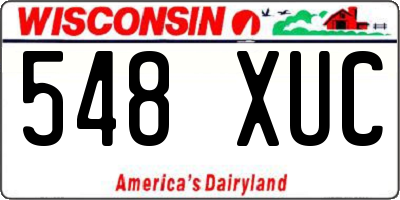 WI license plate 548XUC
