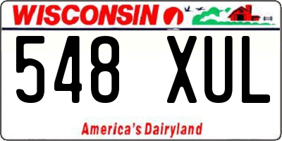 WI license plate 548XUL
