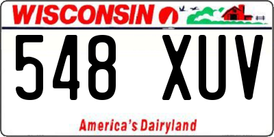 WI license plate 548XUV