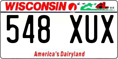 WI license plate 548XUX
