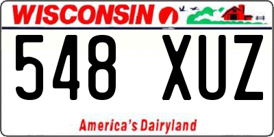 WI license plate 548XUZ