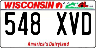 WI license plate 548XVD