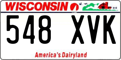 WI license plate 548XVK