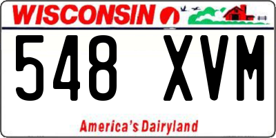 WI license plate 548XVM