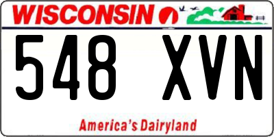 WI license plate 548XVN