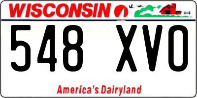 WI license plate 548XVO