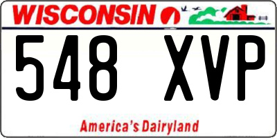 WI license plate 548XVP