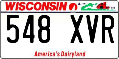WI license plate 548XVR