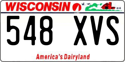WI license plate 548XVS