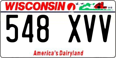 WI license plate 548XVV