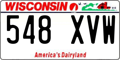 WI license plate 548XVW