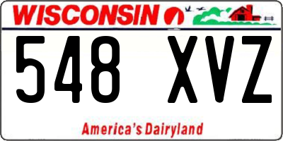 WI license plate 548XVZ