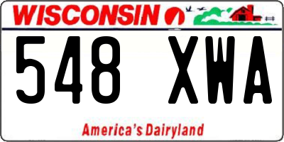 WI license plate 548XWA