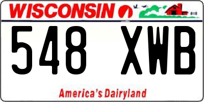 WI license plate 548XWB