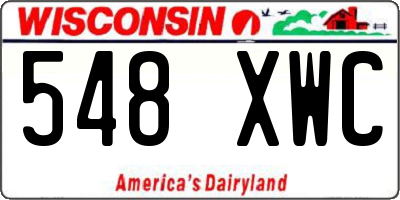 WI license plate 548XWC