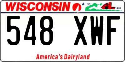 WI license plate 548XWF