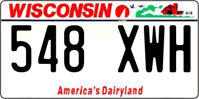WI license plate 548XWH