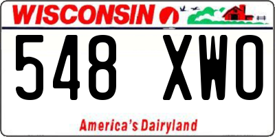 WI license plate 548XWO