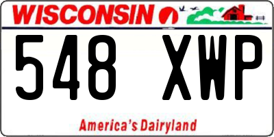 WI license plate 548XWP
