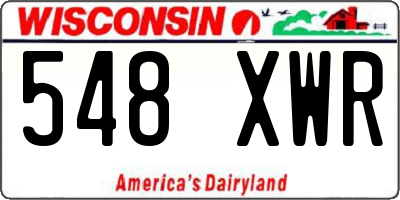 WI license plate 548XWR