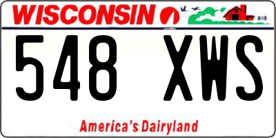 WI license plate 548XWS