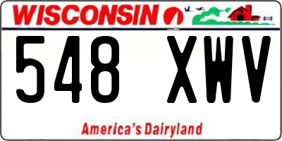 WI license plate 548XWV