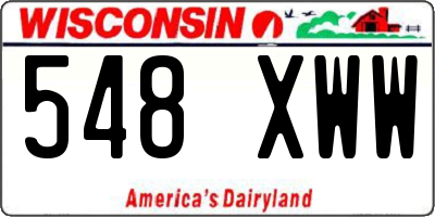 WI license plate 548XWW