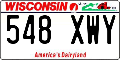 WI license plate 548XWY