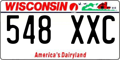 WI license plate 548XXC