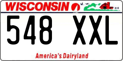 WI license plate 548XXL