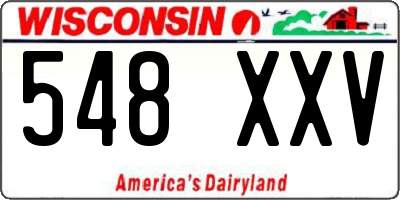 WI license plate 548XXV