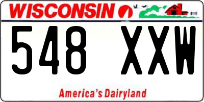WI license plate 548XXW